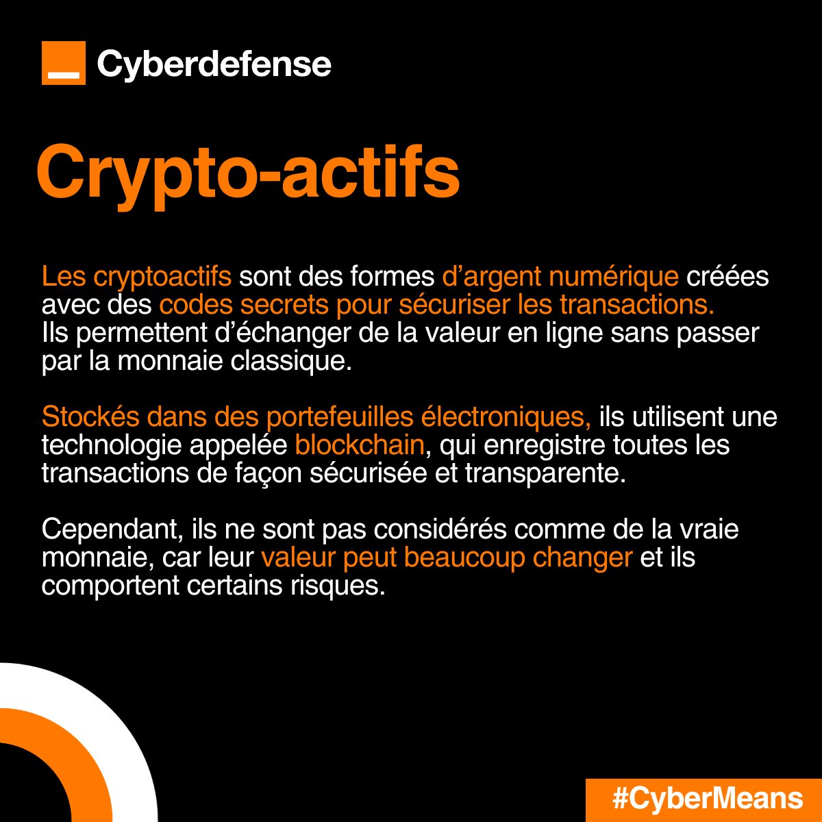 🚀 Crypto-actifs : opportunités &amp; risques

💸 Nouveaux usages, nouvelles menaces
🔐 On vous aide à sécuriser vos investissements face aux cybermenaces
👉 En savoir + :  ow.ly/8ZQh50VVu9J

#SaferDigitalSociety