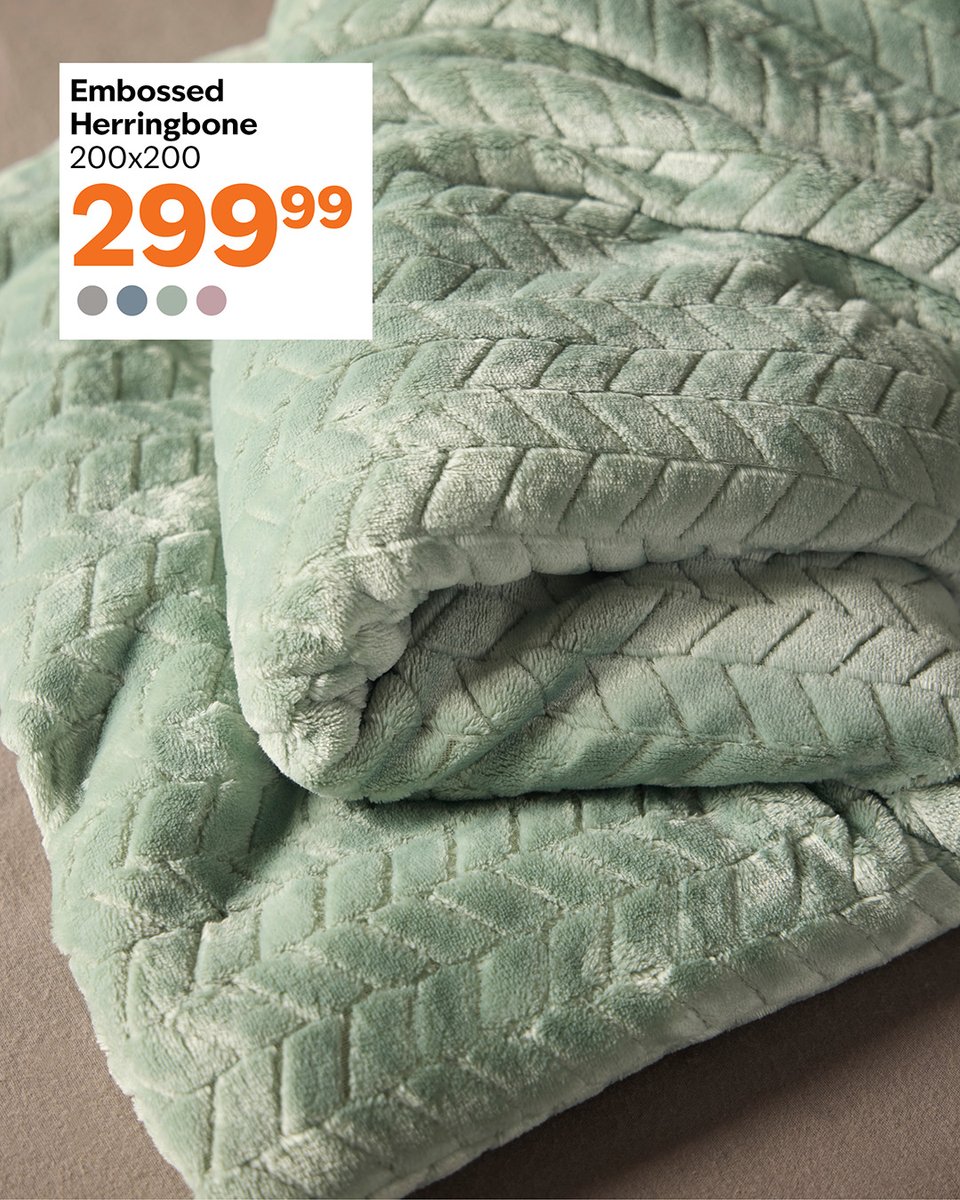 Get ready for winter with our range of blankets Click here bit.ly/3I6mLhr to shop our range of blankets now.

Herringbone Flannel Blanket 200X220CM R299.99
