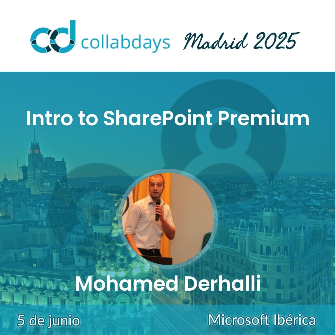 ✨✨Did you know that with #SharePoint Premium (part of Microsoft Syntex) you can infuse incredibe AI and Automation features to the Platform? In his session at CollabDays #Madrid Mohamed Derhalli will delve in many of this awesome features ✨✨