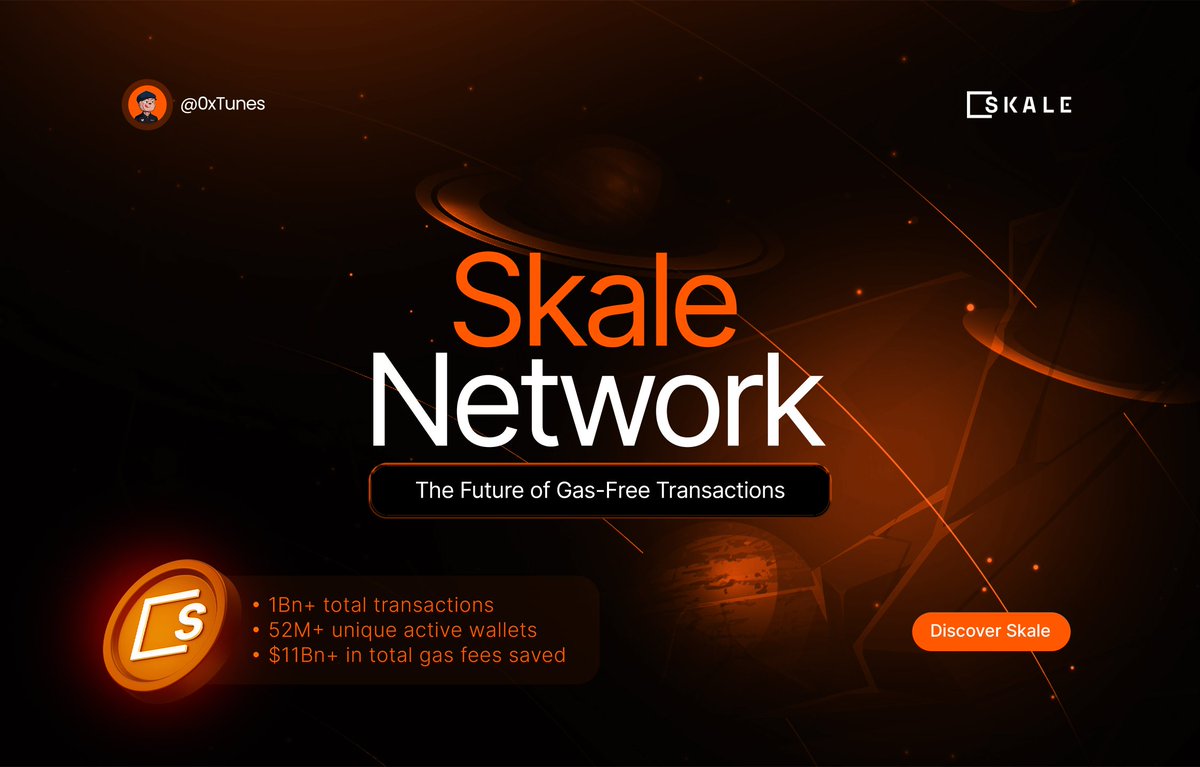 I've just discovered a high-performance blockchain where users pay 0 gas fees‼️

The blockchain? <a href="/SkaleNetwork/">SKALE</a>. Here's your crash course on this incredible Web3 innovation.👇🏽

When you think of what an ideal blockchain looks like, you'll definitely want to see features like:

•