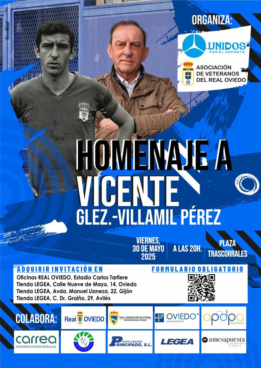 💙La APDPA participamos en el emotivo homenaje a Vicente González-Villamil que organizó la asociación “Unidos por el Deporte”

🎙️Presentó nuestra vicepresidenta <a href="/LoreMatilla/">Loreto Matilla</a> 

🖼️El Maestro José Luis Fierros entregó un recuerdo al exfutbolista del <a href="/RealOviedo/">Real Oviedo</a>