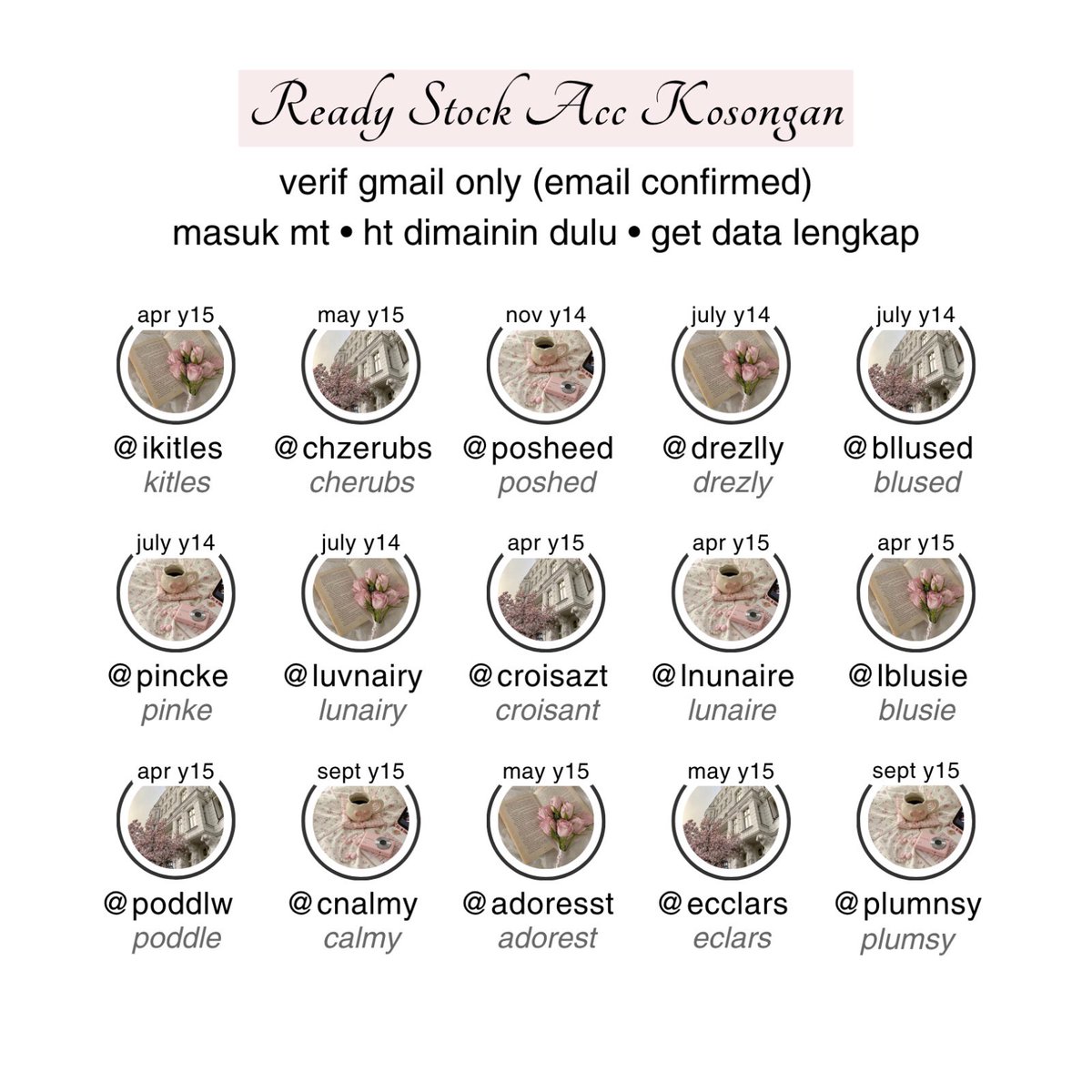 caeplus's tweet image. wts acc kosongan ylama with usn cantik
verif gmail only (email confirmed &amp;amp; tidak disable)
masuk mt, get akses lengkap

price 7.500/each #zonauang