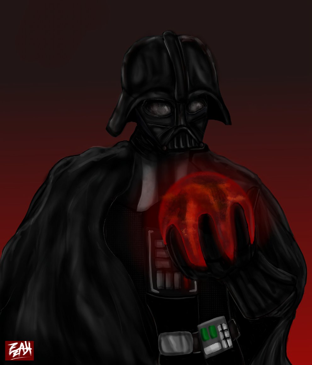 MildlyOKK's tweet image. Darth Vader and the place that changed him...Mustafar #art #StarWars #fanart