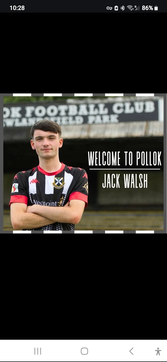 Jack Walsh has moved on to Pollok after 2 seasons with the club. Jack's impressive form has obviously not gone unnoticed, and everyone at Kilsyth wishes Jack well at his new club.