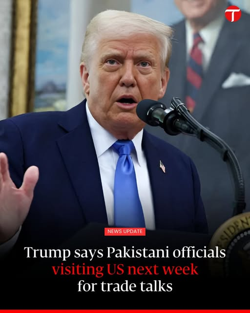 US President Donald Trump said that representatives from Pakistan are coming to the United States next week to negotiate a tariff deal.

For more: tribune.com.pk/story/2548770/1

#etribune #News #latest