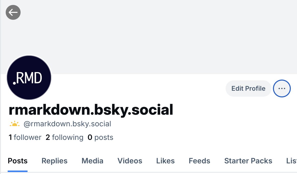 We’re now on #Bluesky! Follow our new profile for updates on #rstats, #rmarkdown, and #quartopub content:
 bsky.app/profile/rmarkd…