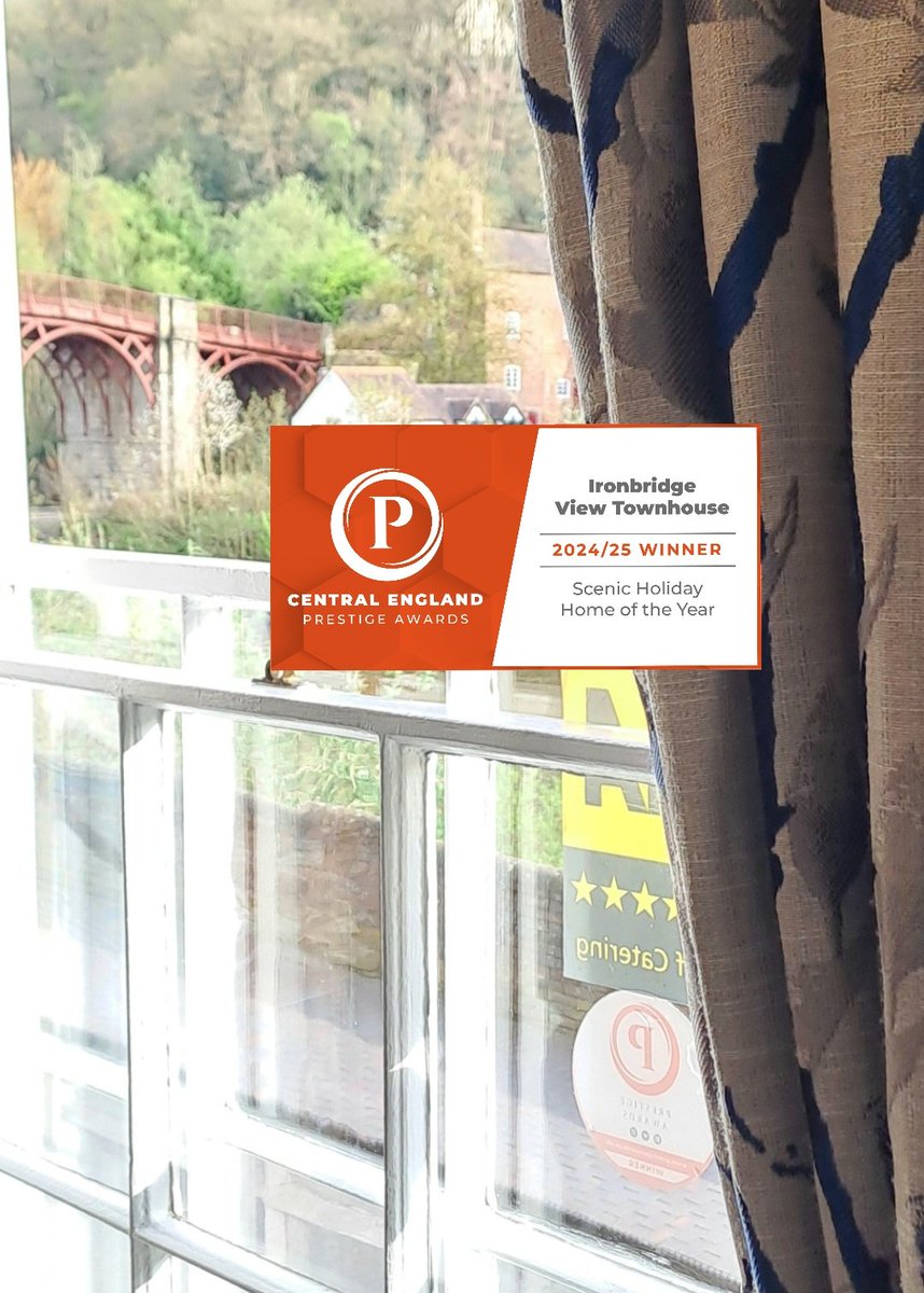 💬"Ironbridge View Townhouse exemplifies what we look for in an award winner, consistently exceptional service, glowing guest feedback &amp; a location that truly takes your breath away" said the Prestige Awards judging panel
#holidayhome 
#View
#prestigeawards
#winner 
#ScenicViews