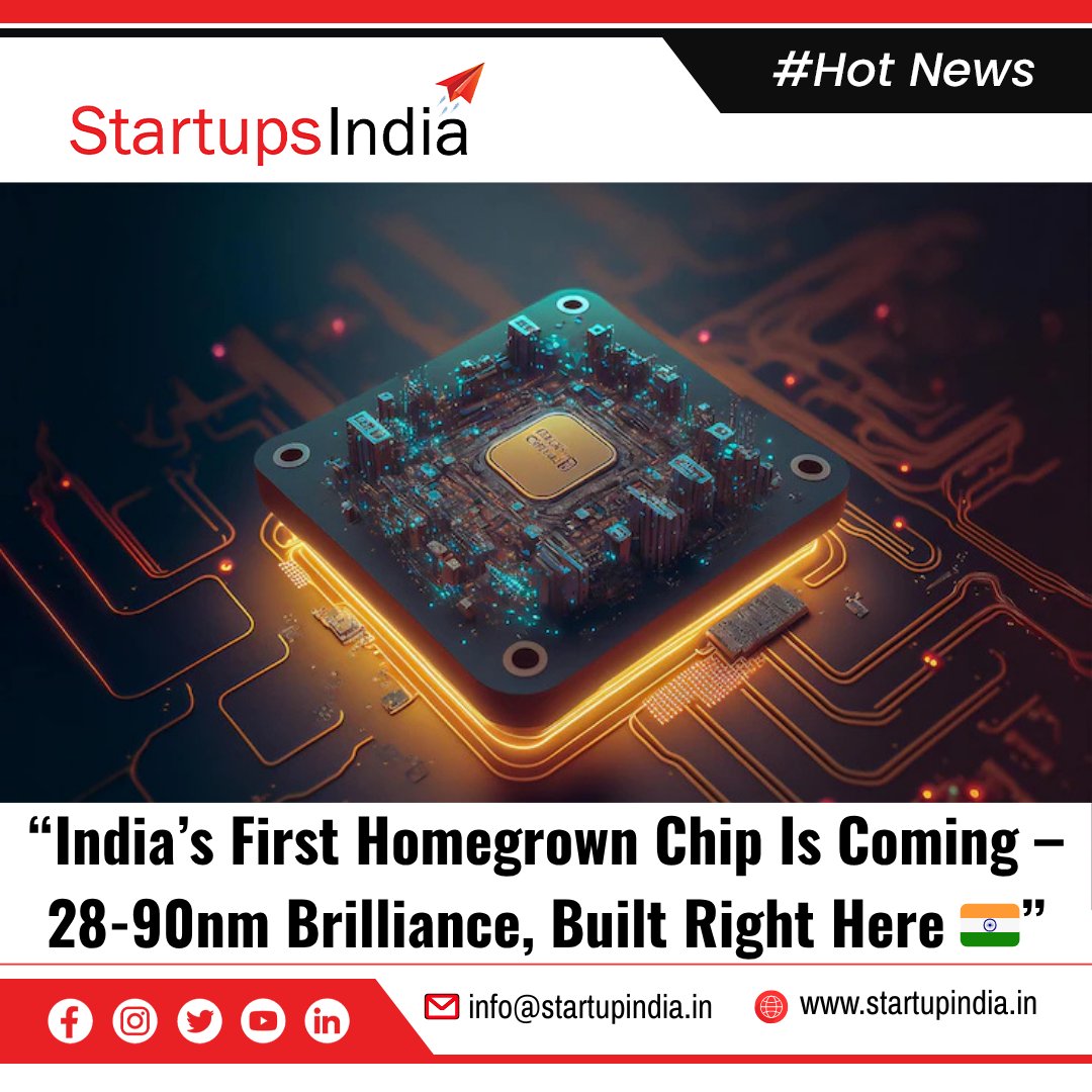 🇮🇳 BREAKING: India to launch its first Made-in-India semiconductor chip this year (28–90nm)!
Announced by Minister Ashwini Vaishnaw at #CIIBusinessSummit.
➡️ 6 chip fabs in progress
➡️ Targets 60% of global chip volume segment
➡️ Big win for #DigitalIndia &amp; #MakeInIndia
