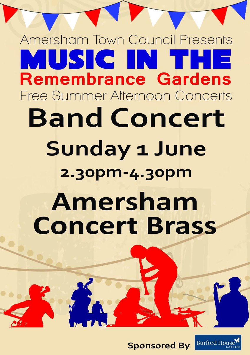 🎺🎷🎵<a href="/amershamband/">Amersham Band</a> this Sunday Amersham memorial gardens
