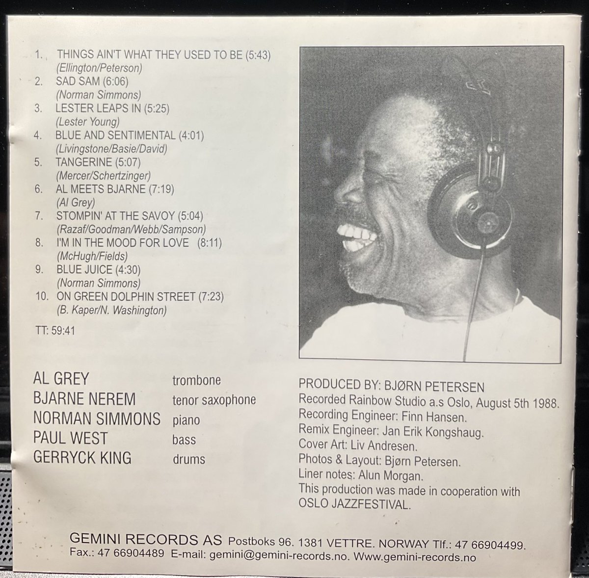 今夜の夕食のお供(音も)は　Tb #AlGrey の『Al Meets Bjarene』　Piano #NormanSimmons Ts. #BjarneNere,  他のQuintet。よく知れたスタンダードを🎹　Blue&amp;Sentimental ，Green Dolphin Street 等　PfのSimmonsがシブい味付け🎹🎶