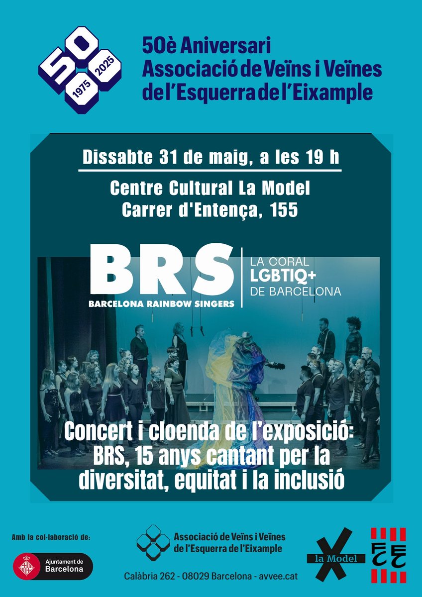 ‼️Avui és un dia especial: Concert + cloenda de la nostra exposició.

BRS, 15 anys cantant per la diversitat, l'equitat i la inclusió.