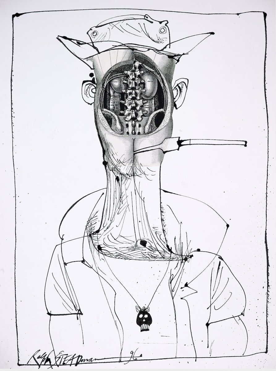 Smoking—tiny fires kissed between trembling lips, a slow dance with death in elegant spirals. Every drag a gamble, every exhale a poem written in ash. Glamour and rot, hand in hand. 

#Smoking #RalphSteadman #NoTobaccoDay #HST