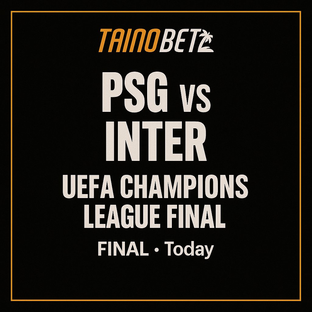 ⚽ It’s the UEFA Champions League final—PSG vs. Inter! Who will take the crown?

🏆 PSG +110 | Inter +250 | Draw +250

🔥 Don’t miss out—check the latest odds and place your bets now at Taino.bet! 

#UCLFinal #PSG #Inter #ChampionsLeague