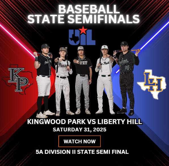 Texas UIL SPORTS (@texasuil_sport) on Twitter photo 🚨UIL State Semi final🚨
Kingwood Park vs Liberty Hill
📺 bit.ly/3H1RVco
📅 Saturday 31
⏰ at 1:00pm.
<a href="/KPARKBaseball1/">PARK Baseball ⚾️</a> <a href="/HumbleISD_KPHS/">Kingwood Park HS</a> <a href="/KyleBea96359130/">Kyle Bear</a> <a href="/kphsasbc/">KPark All Sports Booster Club</a> <a href="/BargerCoach/">Christian Barger</a> <a href="/Ebby_Calvin11/">Brandon Resendez</a> <a href="/official_bryso/">Bryson Jackson</a> <a href="/jacobzolman/">Jacob Zolman</a> <a href="/GriffResendez/">Griff</a> <a href="/14KyleHardin/">Kyle Hardin</a> 🚨UIL State Semi final🚨
Kingwood Park vs Liberty Hill
📺 bit.ly/3H1RVco
📅 Saturday 31
⏰ at 1:00pm.
<a href="/KPARKBaseball1/">PARK Baseball ⚾️</a> <a href="/HumbleISD_KPHS/">Kingwood Park HS</a> <a href="/KyleBea96359130/">Kyle Bear</a> <a href="/kphsasbc/">KPark All Sports Booster Club</a> <a href="/BargerCoach/">Christian Barger</a> <a href="/Ebby_Calvin11/">Brandon Resendez</a> <a href="/official_bryso/">Bryson Jackson</a> <a href="/jacobzolman/">Jacob Zolman</a> <a href="/GriffResendez/">Griff</a> <a href="/14KyleHardin/">Kyle Hardin</a>