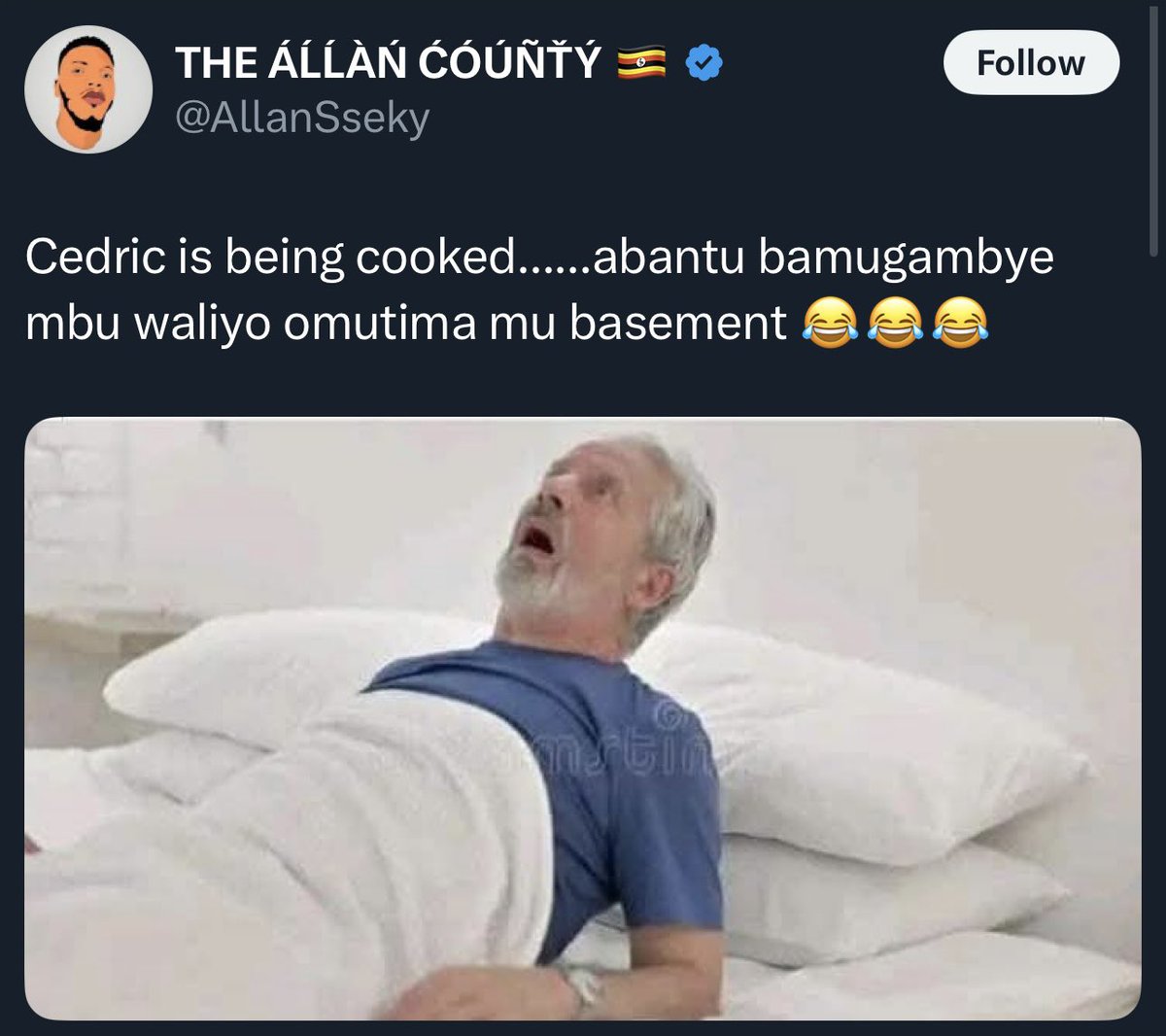 Brianw256's tweet image. To those who laughed, mocked, and made sport of Cedric’s suffering may this moment sober your conscience.

It is now official Cedric has passed on. You can finally tick off your box of bitterness, celebrate in the echo chambers that cheered on his pain, and move on to scout your