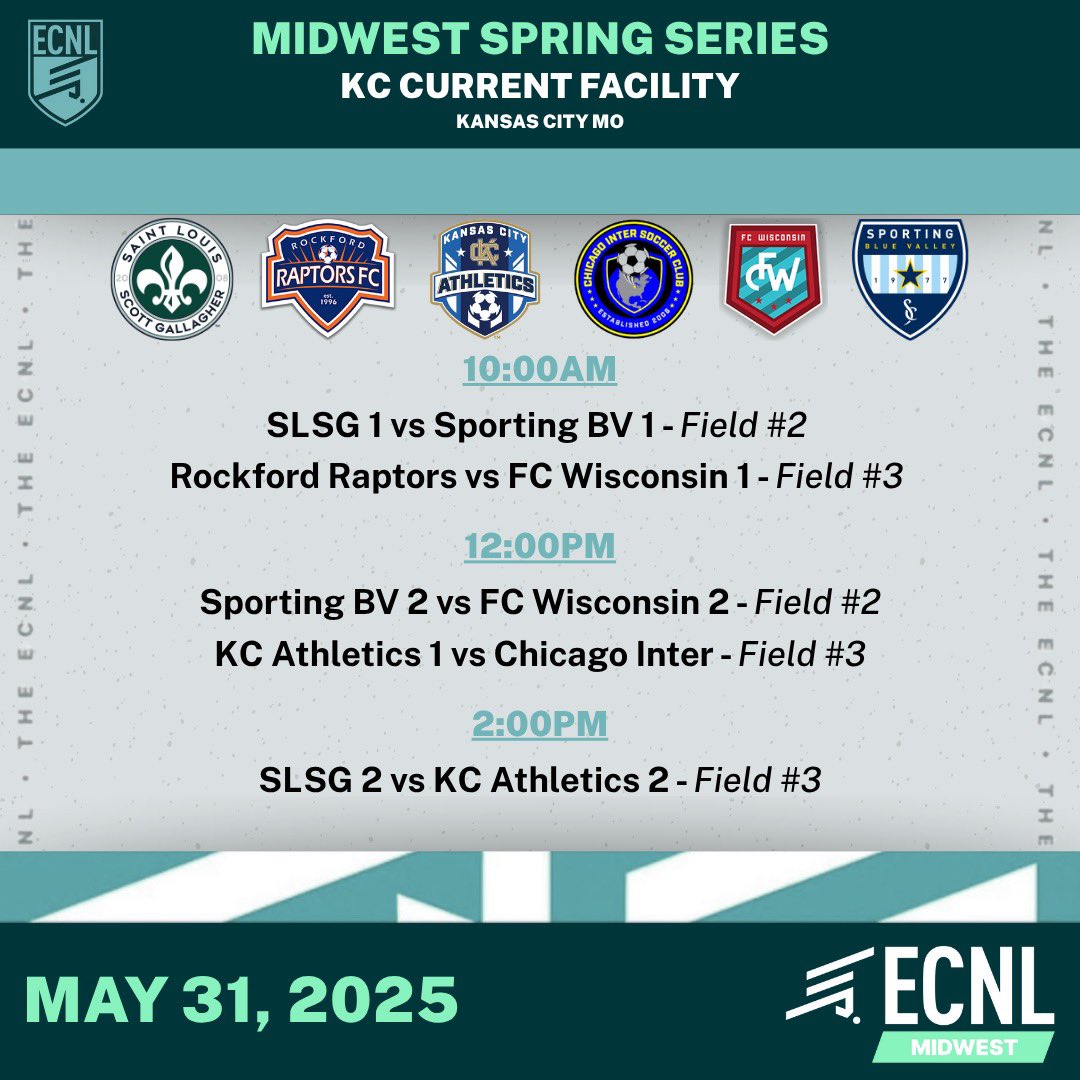 Marcus Kelcher (@marcuskelcher) on Twitter photo Looking forward to hosting the last Midwest Super Cup Showcase of the 2025 season.
<a href="/ECNLgirls/">ECNL Girls</a> <a href="/SLSGECNLGirls/">SLSG ECNL Girls</a> <a href="/FCW_ECNL/">FC Wisconsin Girls Soccer</a> <a href="/chiINTER/">Chicago Inter SC</a> <a href="/SPORTINGBV/">SPORTING Blue Valley</a> <a href="/RRaptorsfc/">RockfordRaptorsfc</a> <a href="/TopDrawerSoccer/">TopDrawerSoccer</a> <a href="/AthleticsKCECNL/">KC Athletics ECNL</a> Looking forward to hosting the last Midwest Super Cup Showcase of the 2025 season.
<a href="/ECNLgirls/">ECNL Girls</a> <a href="/SLSGECNLGirls/">SLSG ECNL Girls</a> <a href="/FCW_ECNL/">FC Wisconsin Girls Soccer</a> <a href="/chiINTER/">Chicago Inter SC</a> <a href="/SPORTINGBV/">SPORTING Blue Valley</a> <a href="/RRaptorsfc/">RockfordRaptorsfc</a> <a href="/TopDrawerSoccer/">TopDrawerSoccer</a> <a href="/AthleticsKCECNL/">KC Athletics ECNL</a>
