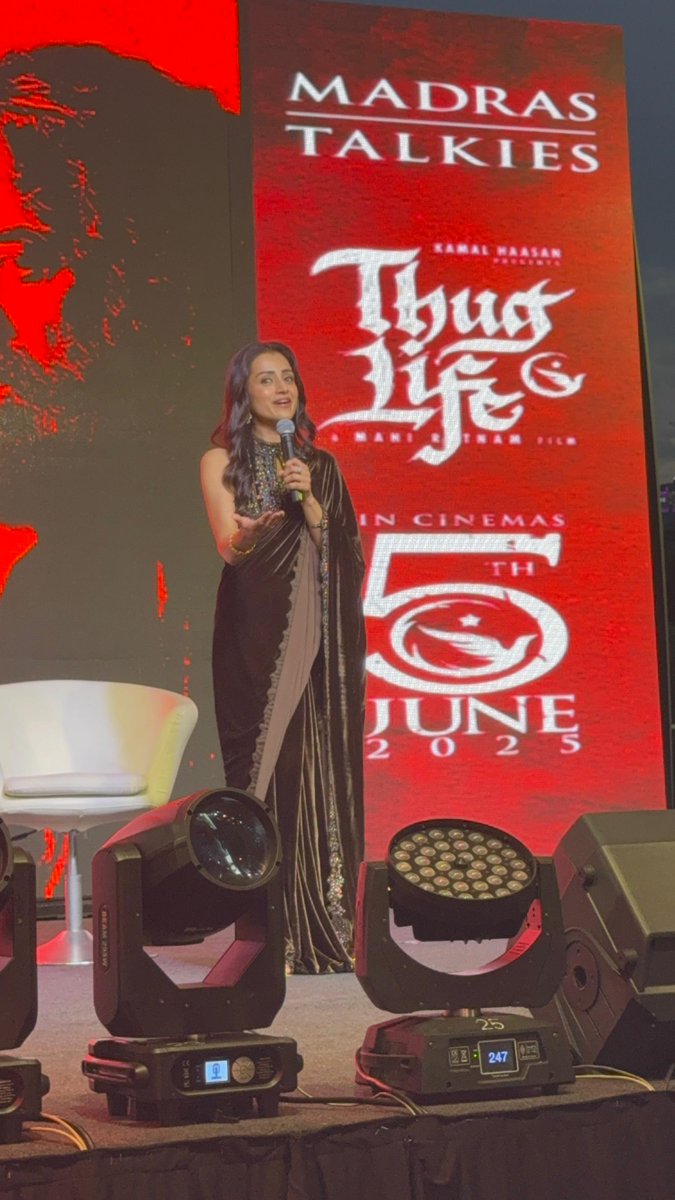 APIfilms's tweet photo. The energy was electric, the icons were unstoppable!🎥⚡
@ikamalhaasan charisma and #Trishas elegance owned the night.
The #ThugLife storm is coming to screens worldwide from June 5! 🎬🌍🔥
A #ManiRatnam Film
#ThuglifeFromJune5
@ikamalhaasan #ManiRatnam @SilambarasanTR_ @arrahman #Mahendran @bagapath @trishtrashers @AshokSelvan @AishuL_ @C_I_N_E_M_A_ @abhiramiact #Nasser @manjrekarmahesh @TanikellaBharni #Vadivukkarasi #ChinniJayanth #vaiyapuri #Bagavathiperumal #Baburaj @alifazal9 @rohitssaraf @Arjunchdmbrm #Chetan @rajshriartist #SrikanthMenon #NithyaShri @MShenbagamoort3 @RKFI @MadrasTalkies_ @RedGiantMovies_ @turmericmediaTM @homescreenent @dop007 @sreekar_prasad @anbariv @krutimahesh #SharmishtaRoy @amritharam2 @ekalakhani @AmbadyRanjith @AkihitoSculpt @Monesh_H @gopiprasannaa @magizhmandram @idiamondbabu @prosathish @S2MediaOffl @UrsVamsiShekar @vaisakh_c_ @PROHarisarasu @dmycreationoffl