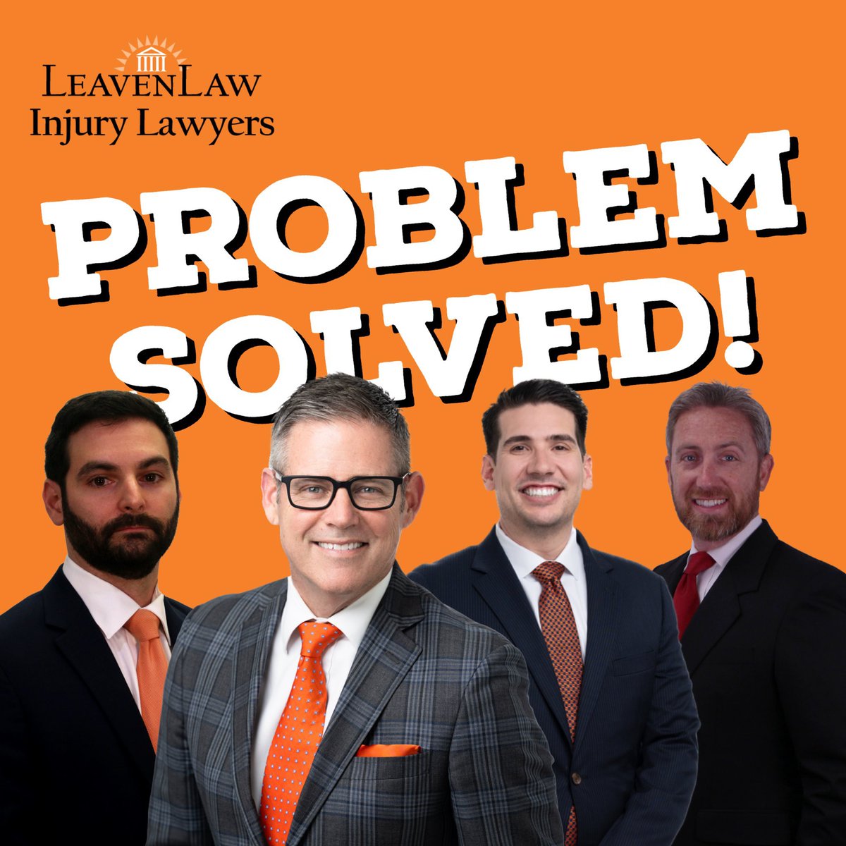 Auto accident?  When it comes to hiring an attorney to help, problem solved.  #orangeinjury