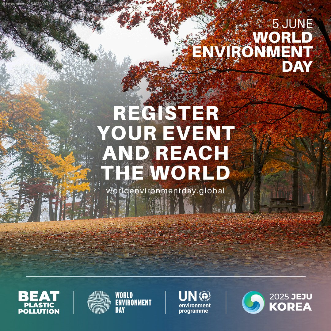 UNYouth (@un4youth) on Twitter photo Join the 2025 #WorldEnvironmentDay celebrations by planning and registering your event and activities today!
All submissions will be added to our global map and featured as part of efforts to #BeatPlasticPollution:
🌳worldenvironmentday.global/get-involved/r… <a href="/UNEP/">UN Environment Programme</a> Join the 2025 #WorldEnvironmentDay celebrations by planning and registering your event and activities today!
All submissions will be added to our global map and featured as part of efforts to #BeatPlasticPollution:
🌳worldenvironmentday.global/get-involved/r… <a href="/UNEP/">UN Environment Programme</a>