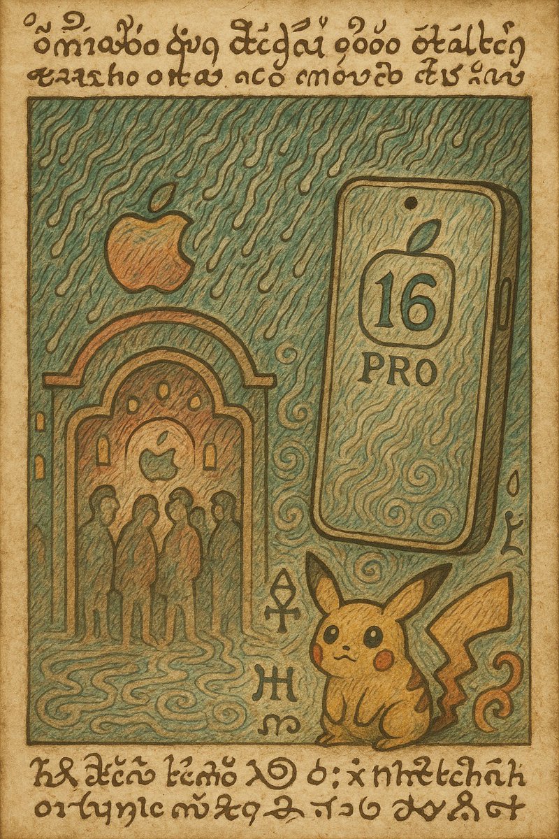 Pixelprompt_tw's tweet photo. It was raining cats and dogs today.
But despite the weather, I bought an iPhone 16 Pro at the Apple Store.
The store was crowded—I got wet, but I got a new phone. https://t.co/XxMEB2giTX