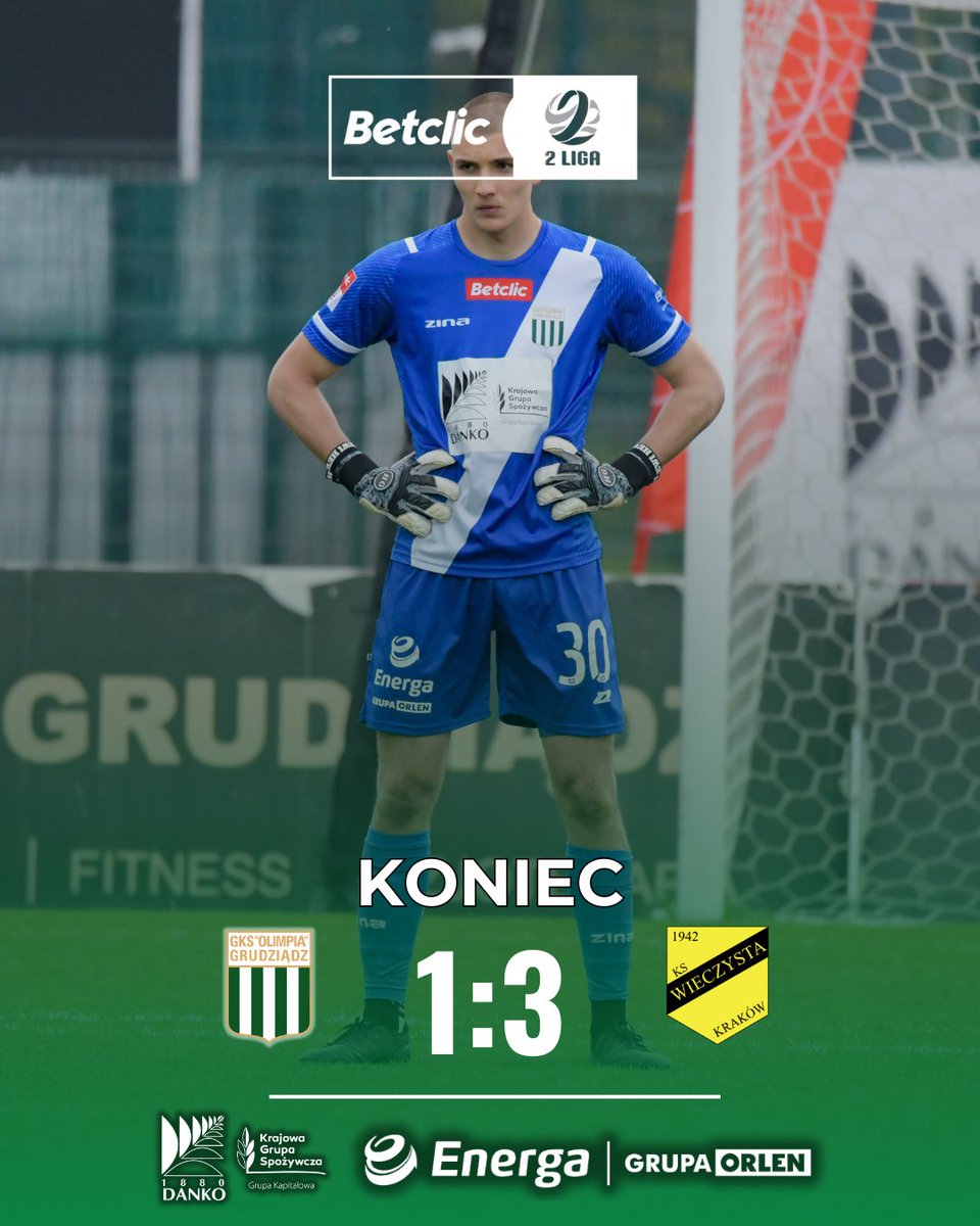 Koniec meczu! Przegrywamy z Wieczystą Kraków 1:3...