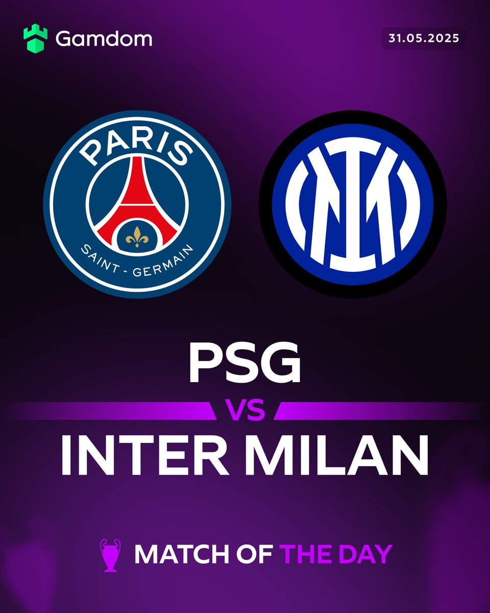 It’s the UEFA Champions League Final! 🍿

Can PSG complete a historic quadruple with their first ever European Cup? 👑
Or will Inter secure their fourth #UCL title, and a first since 2010? 🏆

We’re offering the best price on the market  right now — don’t miss out! 🔥