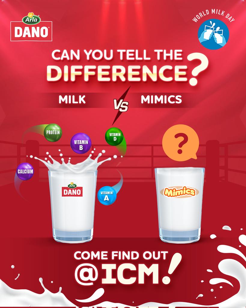 If you’re a true milk lover, this should be easy... right? 👀🥛

Or maybe not? 🤔

Can you really tell the difference between milk and a mimic? Catch us at ICM today to find out!

Hint: Check the nutrients table at the back of the pack to know more! 

#GoForMilk #DanoMilk