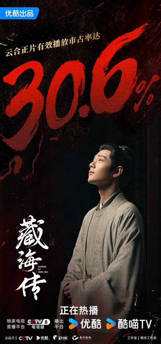 250531 20:42 Legend of Zang Hai x Xiao Zhan

Congratulations to Legend of Zang Hai, Yunhe's effective broadcast market share has reached 30.6%!