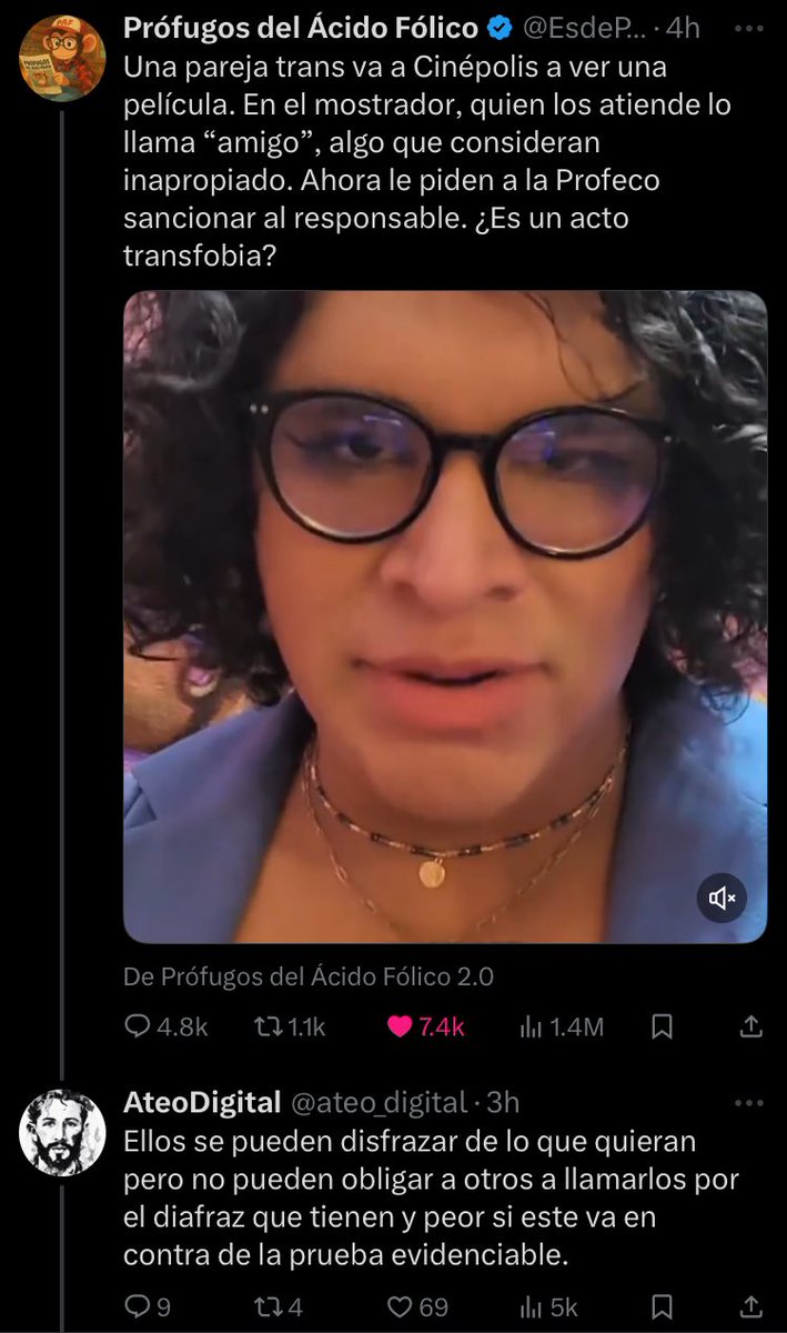 “La biblia es mala porque es machista y denigra a la mujer. Pero yo puedo ser transfobico y denigrar a personas trans porque soy moralmente superior”.