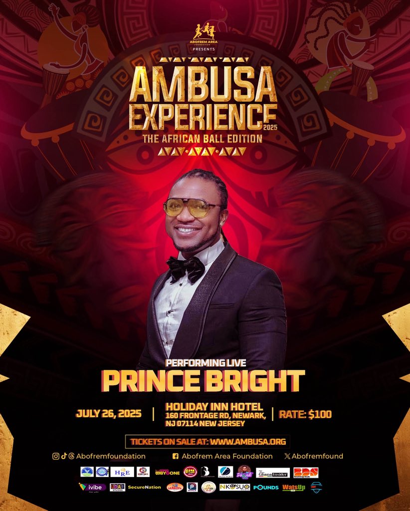 The Abofrem Area Foundation (@abofremfound) on Twitter photo .<a href="/PrinceBright_NY/">PRINCE BRIGHT</a> | โAMBUSA EXPERIENCE 2025 - The African Ball Editionโ. ๐ค๐๏ธ๐ ๐๐๐บ๐พ๐ฅ
๐๏ธ: Saturday, July 26 2025
๐: Holiday Inn Hotel,
160 Frontage Rd, Newark NJ 07114
๐๐: Red Carpet ( 6pm - 7pm)
๐ฐ๏ธ: 7pm (Main Show)
๐ต: $100
๐ซ : ambusa.org
#AMBUSA25 .<a href="/PrinceBright_NY/">PRINCE BRIGHT</a> | โAMBUSA EXPERIENCE 2025 - The African Ball Editionโ. ๐ค๐๏ธ๐ ๐๐๐บ๐พ๐ฅ
๐๏ธ: Saturday, July 26 2025
๐: Holiday Inn Hotel,
160 Frontage Rd, Newark NJ 07114
๐๐: Red Carpet ( 6pm - 7pm)
๐ฐ๏ธ: 7pm (Main Show)
๐ต: $100
๐ซ : ambusa.org
#AMBUSA25