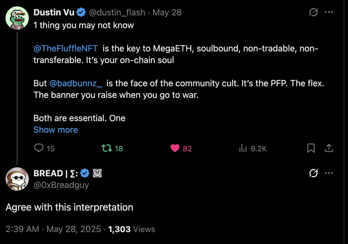 badbunnz_'s tweet photo. > @TheFluffleNFT is the key to MegaETH.
> @badbunnz_ is the community cult of MegaETH. https://t.co/GsGGCj5b8K
