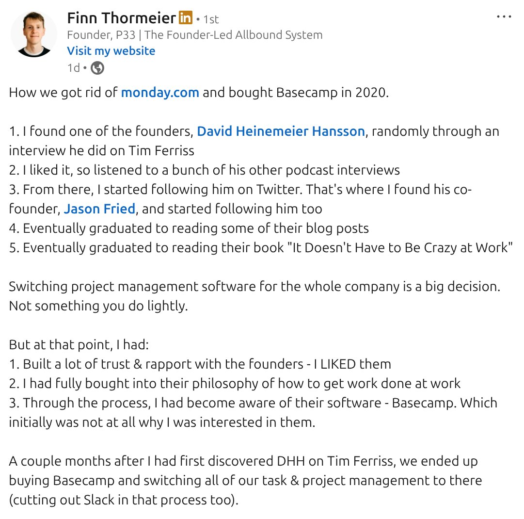 You're never going to be able to measure the ROI of sharing, giving back, writing, engaging, and just giving a fuck. But karma does occasionally reveal the path by which it returns.
