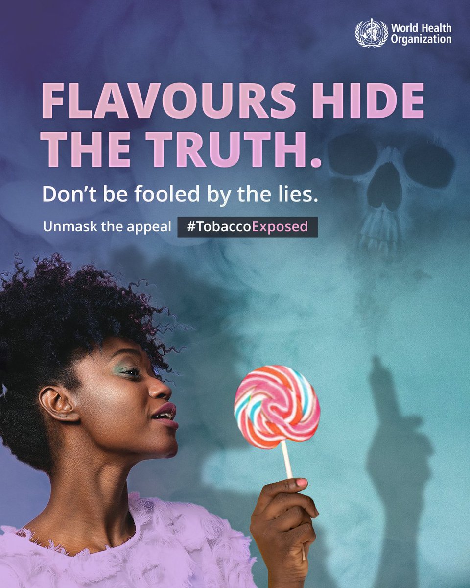 Today is #WorldNoTobaccoDay🚭
Tobacco and nicotine products look sweet BUT are harmful.
#TobaccoExposed
That bubblegum or mango flavour isn’t just for taste. It’s a trap to get young people hooked!
Don’t fall for the illusion. Unmask the appeal 👉bit.ly/4jrZRRy