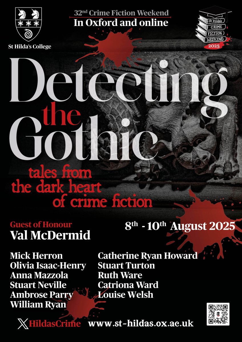 Sarah Hilary (@sarah_hilary) on Twitter photo The full programme for <a href="/HildasCrime/">St Hilda's Crime Fiction Weekend</a> is now online and has everything the discerning crime fiction fan could desire, with a Gothic twist to fit this year's theme.
st-hildas.ox.ac.uk/events/2025-cr… The full programme for <a href="/HildasCrime/">St Hilda's Crime Fiction Weekend</a> is now online and has everything the discerning crime fiction fan could desire, with a Gothic twist to fit this year's theme.
st-hildas.ox.ac.uk/events/2025-cr…