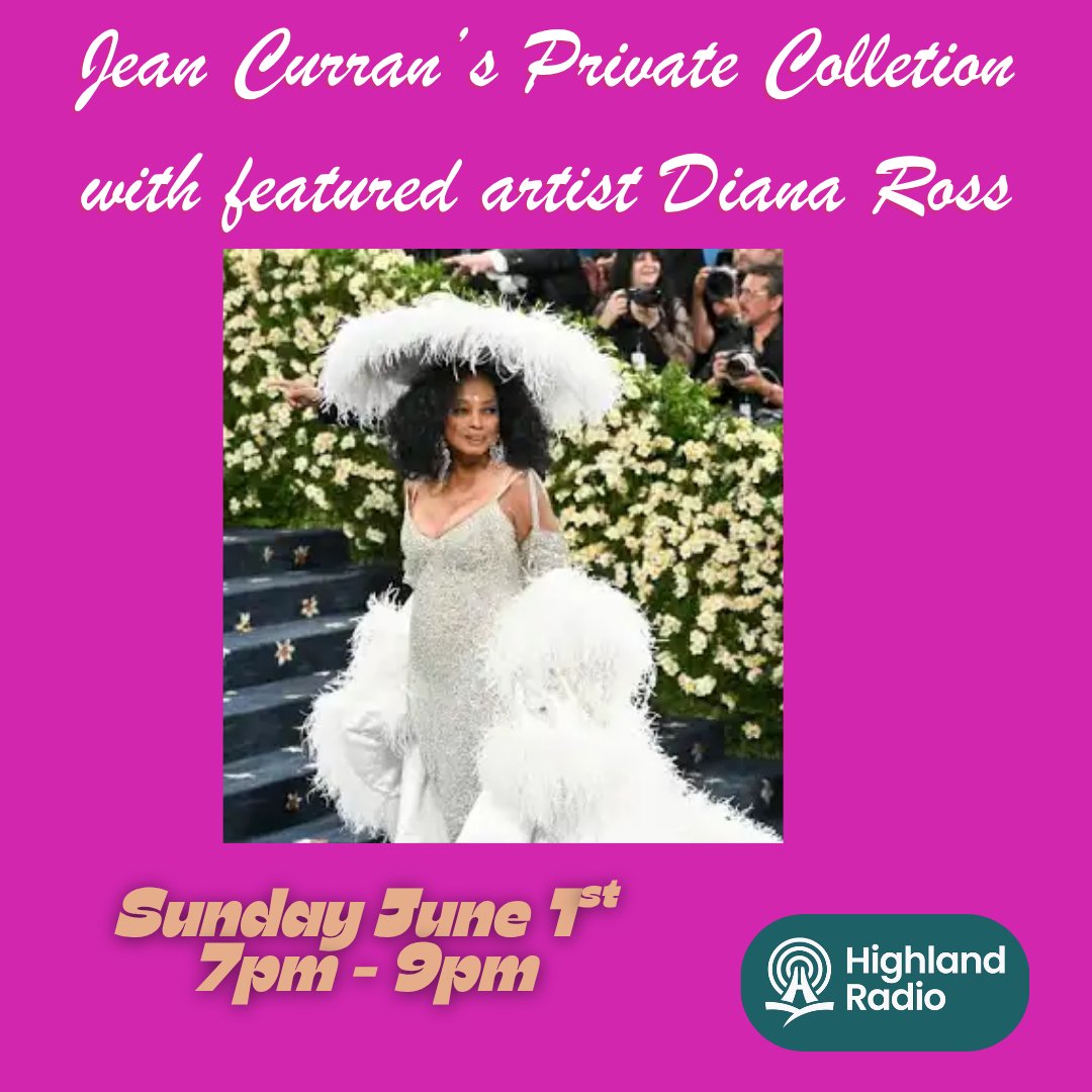 jeancurran3's tweet image. Join me on Highland Radio Sunday 1st June for the usual music mix and four tracks from Diana Ross. Text/WhatsApp 086025000 and online highlandradio.com