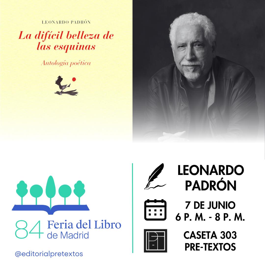 Una gran noticia. La poesía de Leonardo Padrón publicada en España por <a href="/PreTextosLibros/">Pre-Textos</a> .
Sabemos que sus miles de lectores comenzarán a  acompañarlo en esta aventura poética.
<a href="/Leonardo_Padron/">Leonardo Padrón</a>