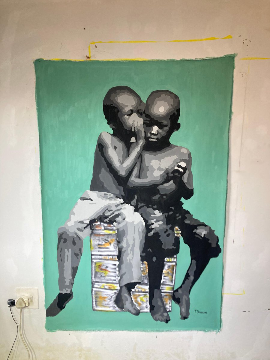 tebogodee_'s tweet photo. Title: Secrets shared in silence.
Medium: Acrylic paint &amp; Charcoal on canvas
Dimensions: 150 x 100
*AVAILABLE* https://t.co/z0ywtzgHiF