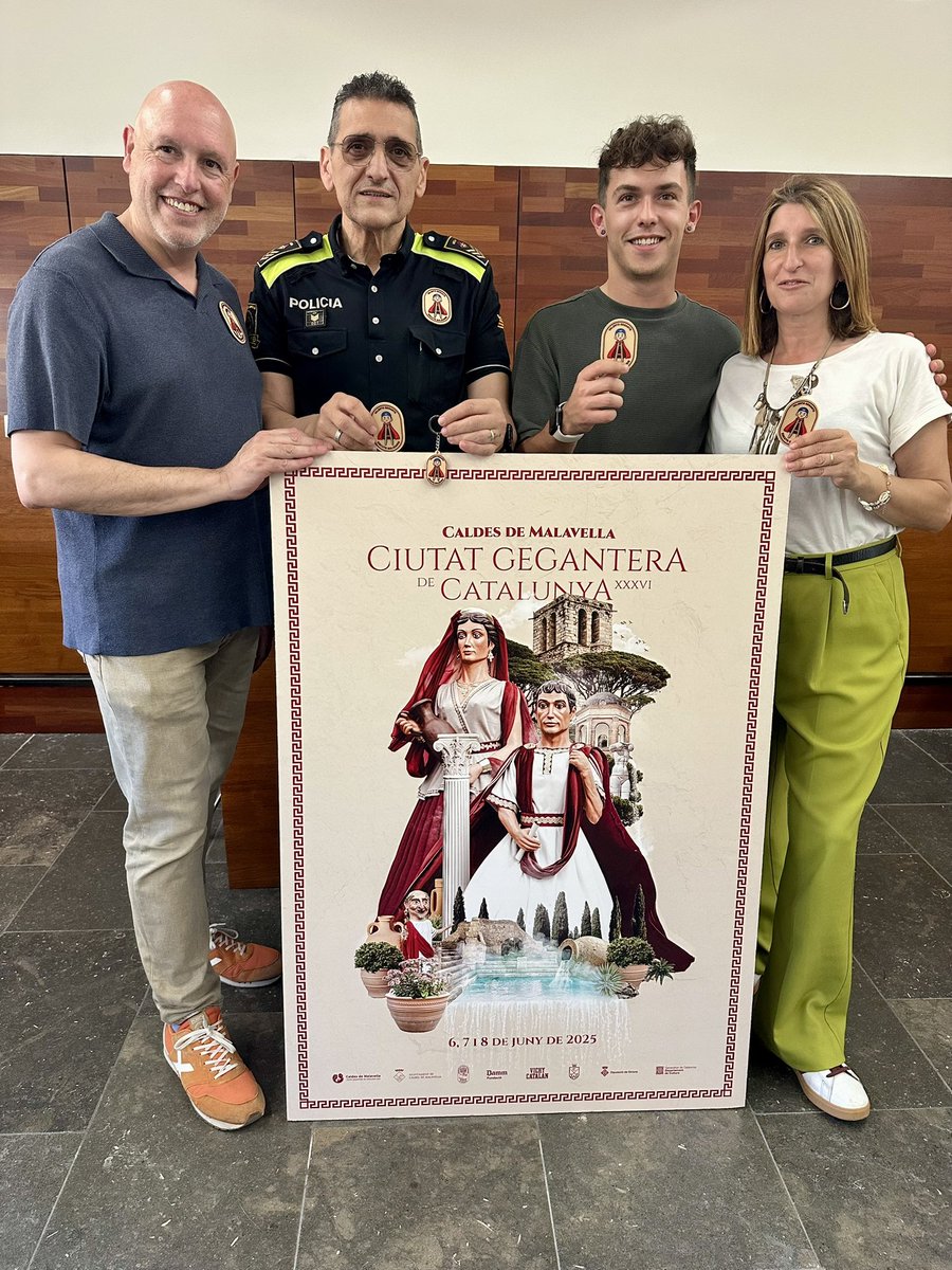 AjCMalavella's tweet photo. 📸 Ahir es va dur a terme la presentació oficial davant dels mitjans de comunicació de #CaldesdeMalavella  com a 36a Ciutat Gegantera de Catalunya.
🎨 També es va presentar l’escut solidari “Gegants Valents”, una col·laboració amb la campanya #PelsValents https://t.co/p9Fqo6WPiX