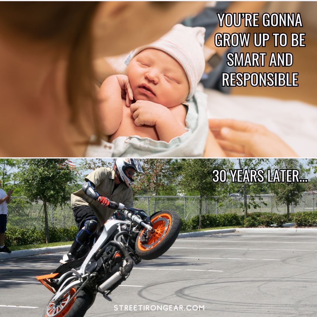 StreetIronGear's tweet image. Happy Saturday .  Get out there and ride and always be safe! 

We all start out with such high hopes… then life throws us two wheels and a throttle. 😉 

#MotorcycleHumor #TwoWheelLife #StreetIronGear #BornToRide #WheelieWednesday