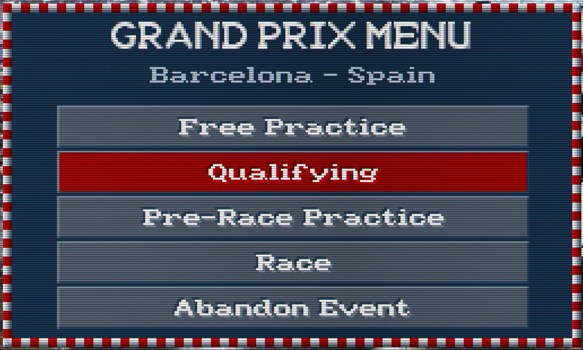 Habiendo terminado de configurar el F1GP (1991)
sale una simulación de clasificación en Barcelona.
