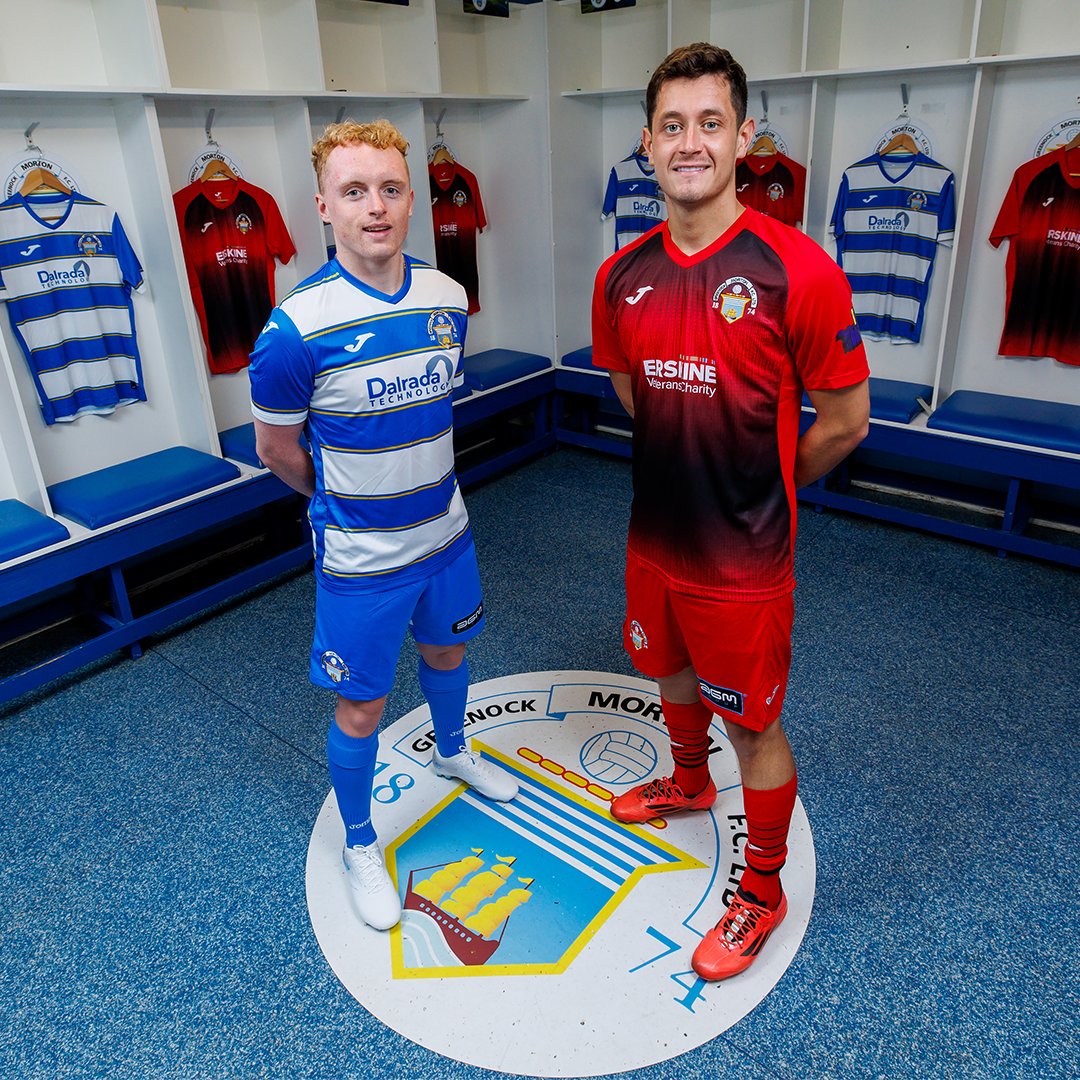 Morton_FC's tweet photo. 👕 2025/26 Home &amp; Away kits

As voted for by supporters, we are pleased to reveal the new 2025/26 Home &amp; Away kits.