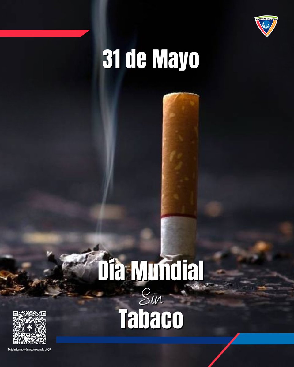 🚭 #DíaMundialSinTabaco
Cada año, el tabaco mata a 8 millones de personas.

🎯 37 millones de adolescentes entre 13 y 15 años ya lo consumen.
Los vapes no son seguros. La nicotina es adictiva.

Protejamos la niñez.

💪 Espacios libres de humo y más educación.

#NoAlTabaco