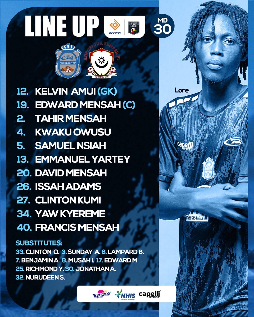 📄 | TEAM NEWS 

Introducing our final royal matchday lineup for the season

#kotokusemperfi