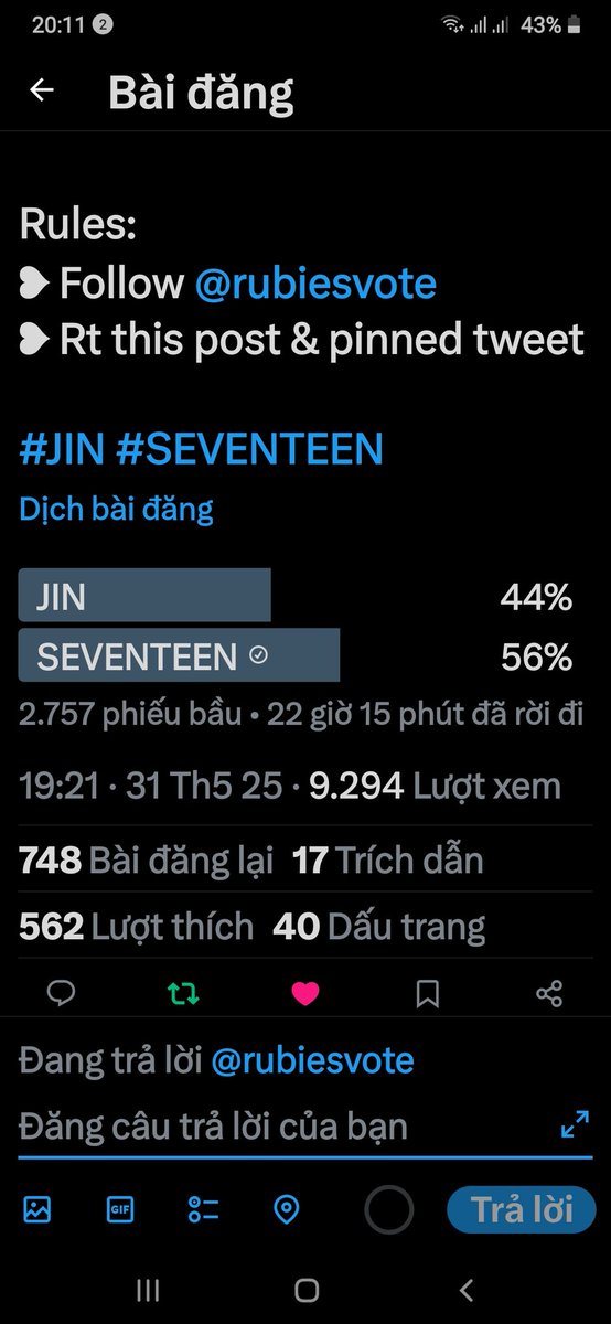 Nhungpham4869's tweet photo. @rubiesvote #SEVENTEEN https://t.co/LOHsusql5w