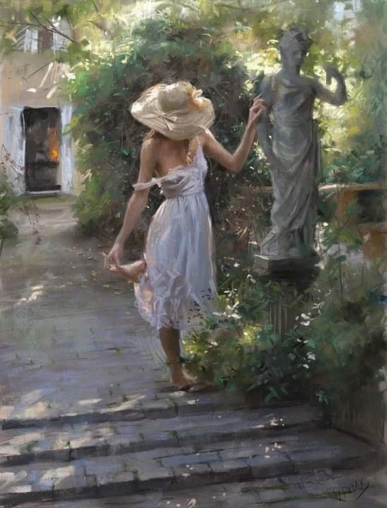Summer54975311's tweet photo. Vicente Romero Redondo is a Spanish painter. #art #painting #garden #statuary #female #beauty https://t.co/EvwnSQm8CL