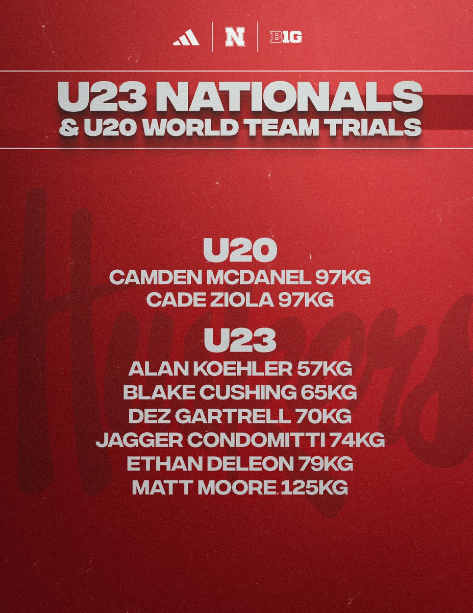 HuskerWrestling's tweet image. MATCH DAY
🤼♂️ U23 Nationals & U20 WTT
ℹ go.unl.edu/jzus