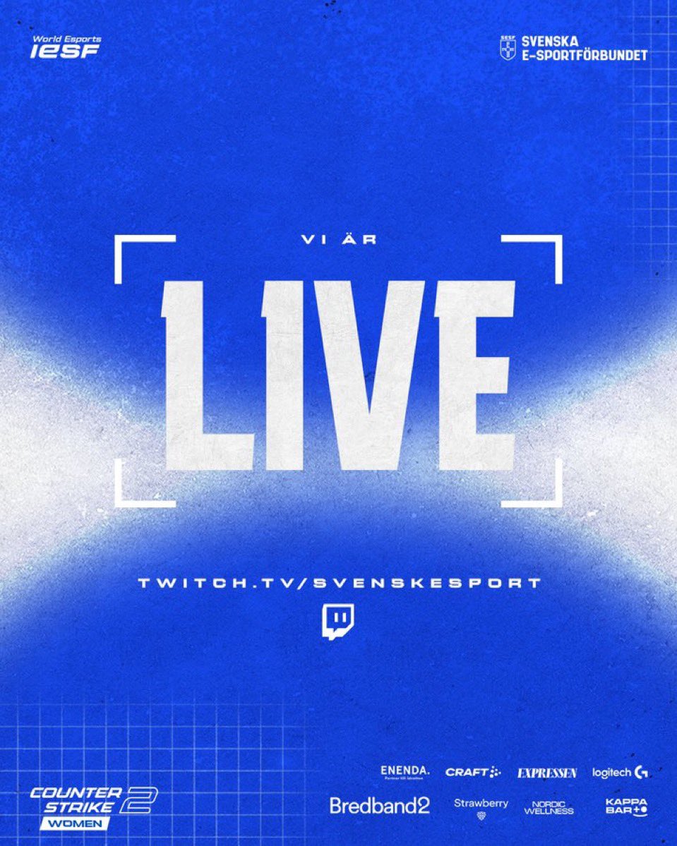 Vi är live med avgörande match mot Kroaten i CS2-damlandslagets kval till EM! 👊🏻

📺 twitch.tv/svenskesport

#IESF #EEC25 #TeamSweden