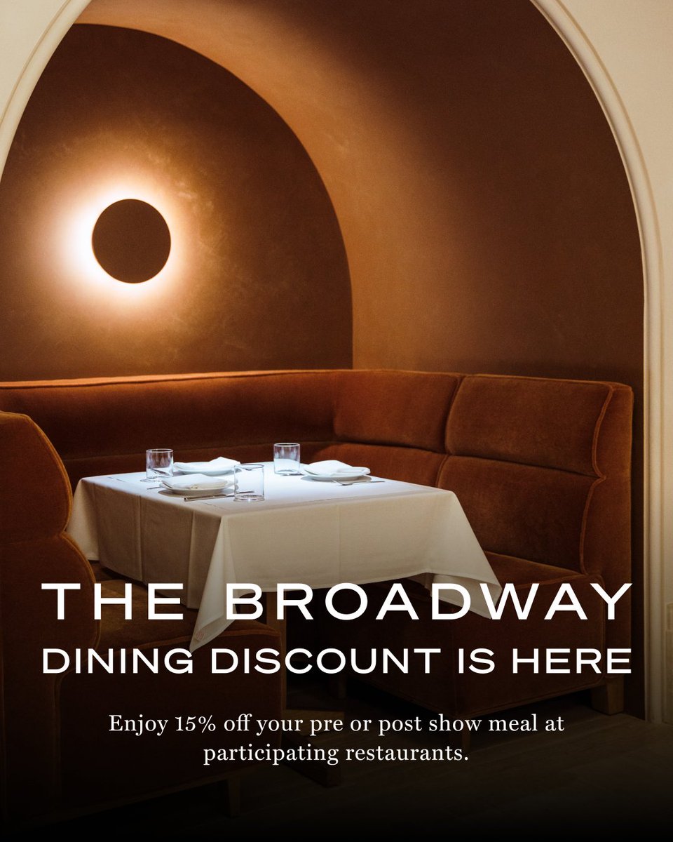 rockcenternyc's tweet image. This June, the show doesn’t stop at curtain call.
Keep the magic going with 15% off at some of Rockefeller Center’s most celebrated restaurants when you show your same-day Broadway ticket.
Offer valid June 1–30. bit.ly/43FtOYu