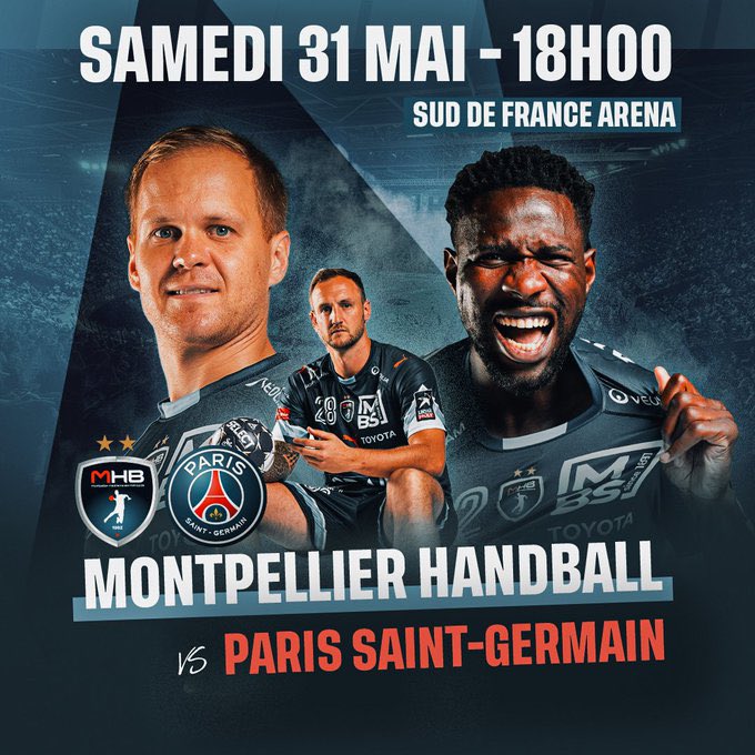 [#GameDay] 🤾🏻‍♂️

🏆#J28 #LiquiMolyStarligue <a href="/LNHofficiel/">Ligue Nationale de Handball</a> 

<a href="/mhbofficiel/">Montpellier Handball</a> 🔵⚪️
🆚
<a href="/psghand/">PSG Handball</a> 

📆 Samedi 31 mai
⌚️ 18:00

📍<a href="/suddefrance/">Sud de France - l'Occitanie</a> Arena, Montpellier 

Match à suivre ⬇️
<a href="/beinsports_FR/">beIN SPORTS</a> 1️⃣