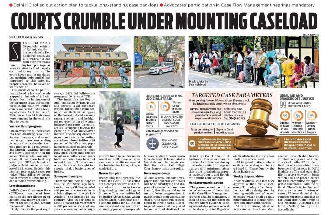 Shekhar Singh (@shekharsinghb) on Twitter photo In 2017, each district judge in Delhi handled an average of 1,551 cases. By 2024, this number rose to 2,023 cases per judge.
For more details please read the <a href="/TheMornStandard/">TheMorningStandard</a> 's #BigPicture.
<a href="/santwana99/">santwanabhattacharya</a> <a href="/NewIndianXpress/">The New Indian Express</a> In 2017, each district judge in Delhi handled an average of 1,551 cases. By 2024, this number rose to 2,023 cases per judge.
For more details please read the <a href="/TheMornStandard/">TheMorningStandard</a> 's #BigPicture.
<a href="/santwana99/">santwanabhattacharya</a> <a href="/NewIndianXpress/">The New Indian Express</a>